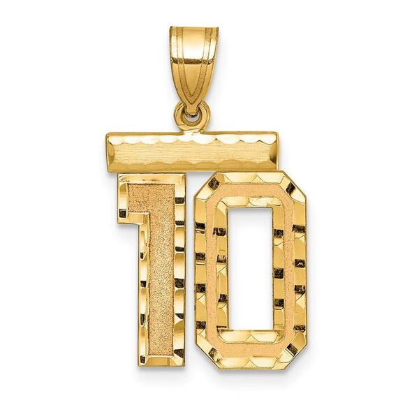 14K Yellow Gold, Varsity Collection, Medium D/C Pendant Number 10 - Picture 1 of 3